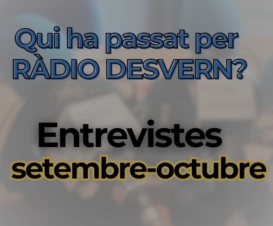 radiodesvern's tweet photo. 📷🎙#RadioDesvern us ha fet una #entrevista els mesos de setembre o octubre? Coneix algú? Busqueu al vídeo 😀 En penjarem més la resta de la temporada
👉 Persones que han passat pels magazins @larambla981 i #ElRefugi
📽VÍDEO: https://t.co/6A8k5S1gi5 https://t.co/EOfc4x6Whx