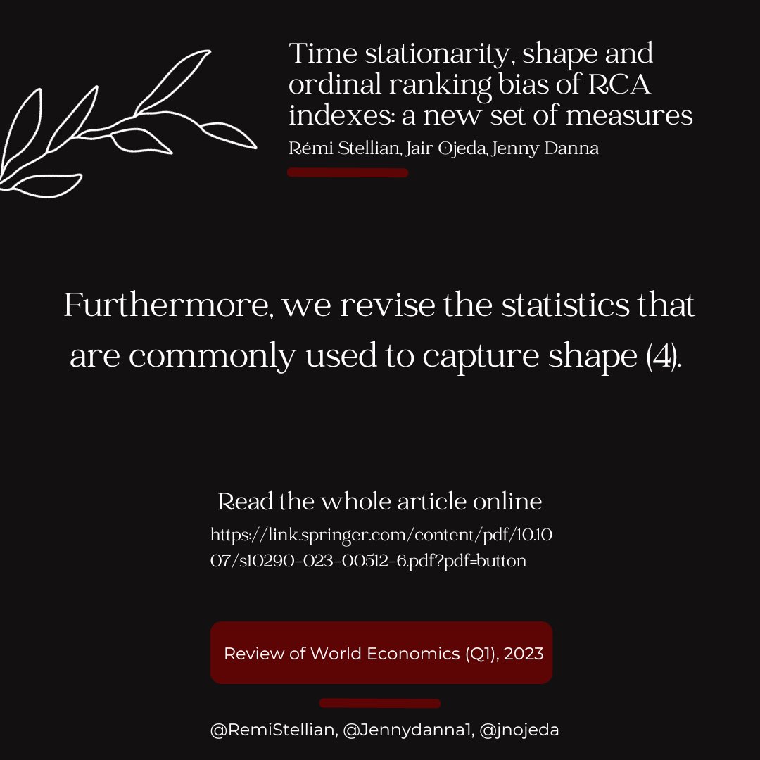 jennydanna1's tweet photo. 2/2 Don't miss the opportunity to gain a deeper understanding of this concept by reading this article. These resources provide valuable guidance in choosing the most reliable RCA index for specific countries, products, and time periods 👉🏻 https://t.co/x6oiQP0dyH #EconTwitter https://t.co/Otak9Btq8D
