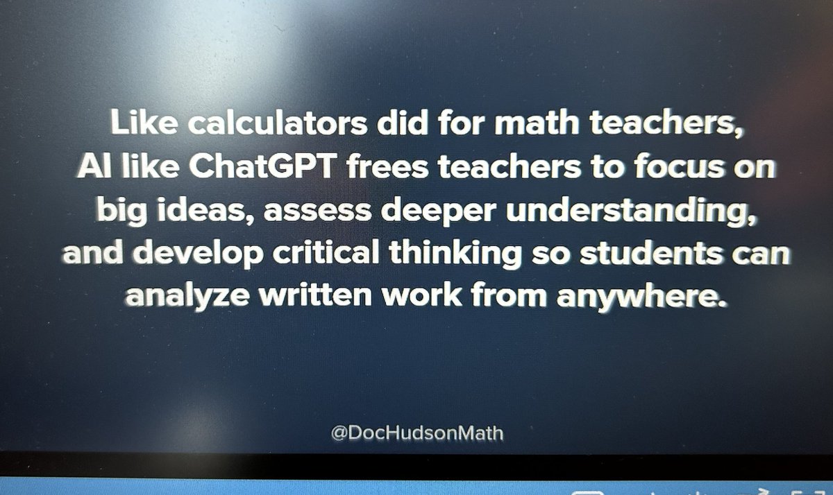 Cautiously optimistic and excited for the potential of AI in pedagogy! Thank you @DocHudsonMath for keeping our humanity at the center of this work! #remakelearning