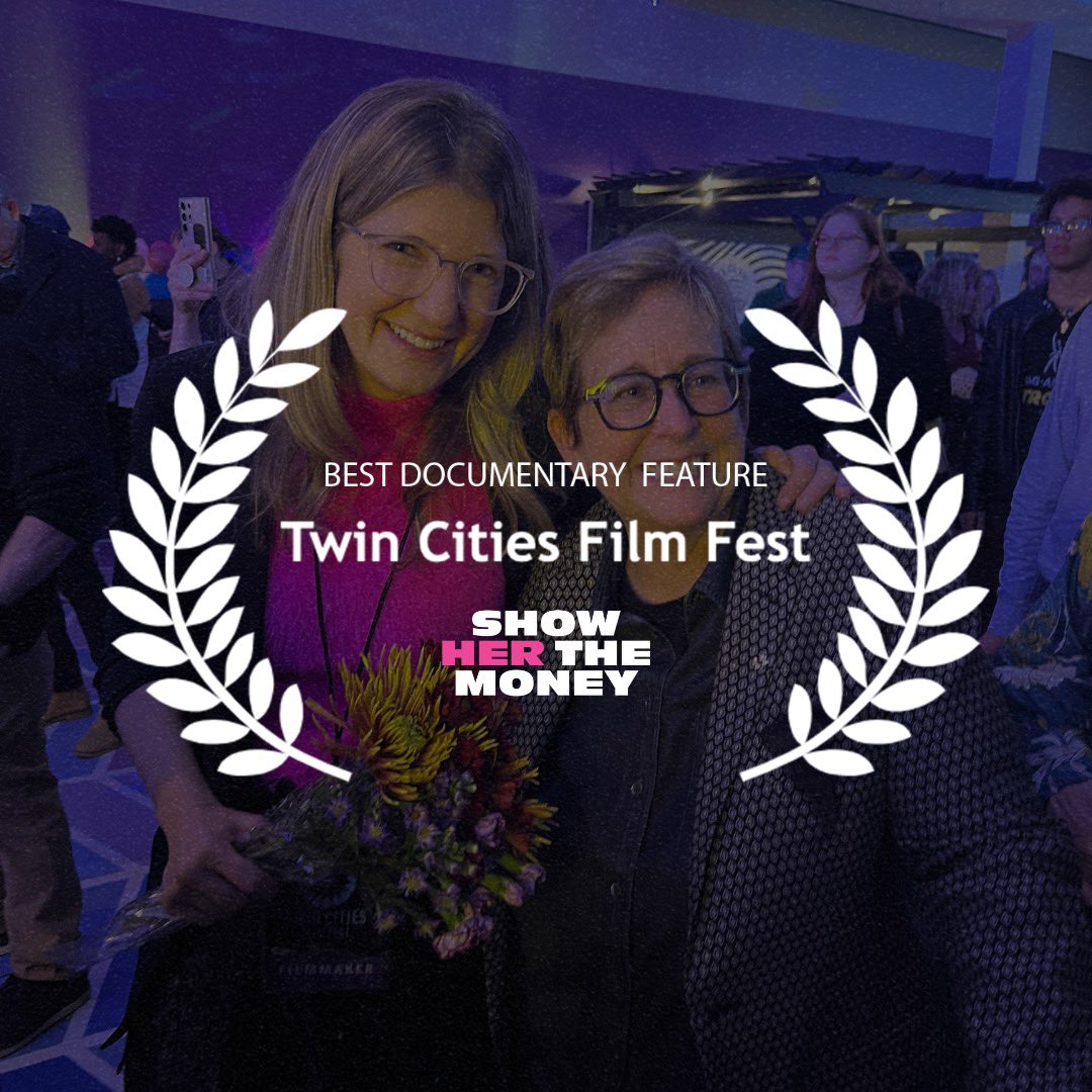 ShowHerTheMony's tweet photo. What an honor. 💫 We are pleased to share that #ShowHerTheMoney has been awarded Best Documentary Film at the @TCFilmFest. Find out where you can experience the award-winning film yourself on our website.

#TwinCitiesFilmFest #FemaleFounders #WomenInBusiness #VentureCapital https://t.co/8TK5BqaEgr
