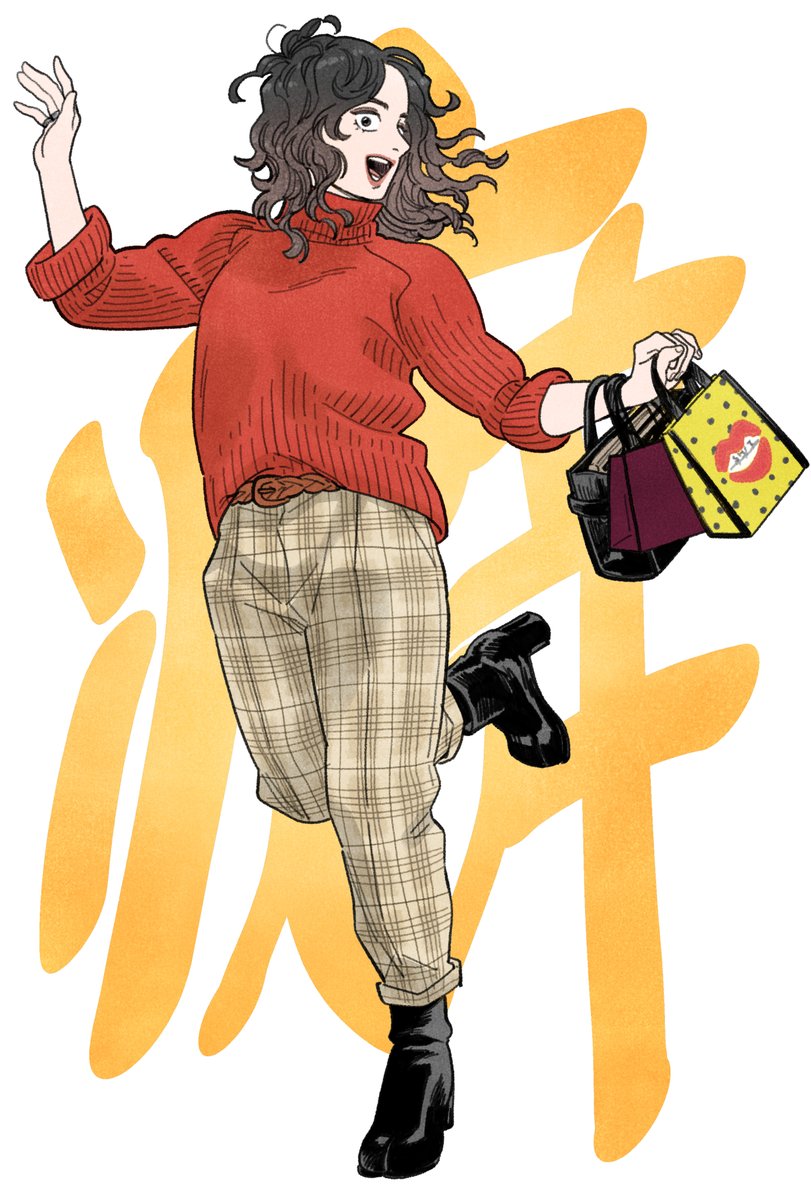 「東京でクセ毛のお友達との会合でおしゃランチをした日!」|シバタヒカリのイラスト