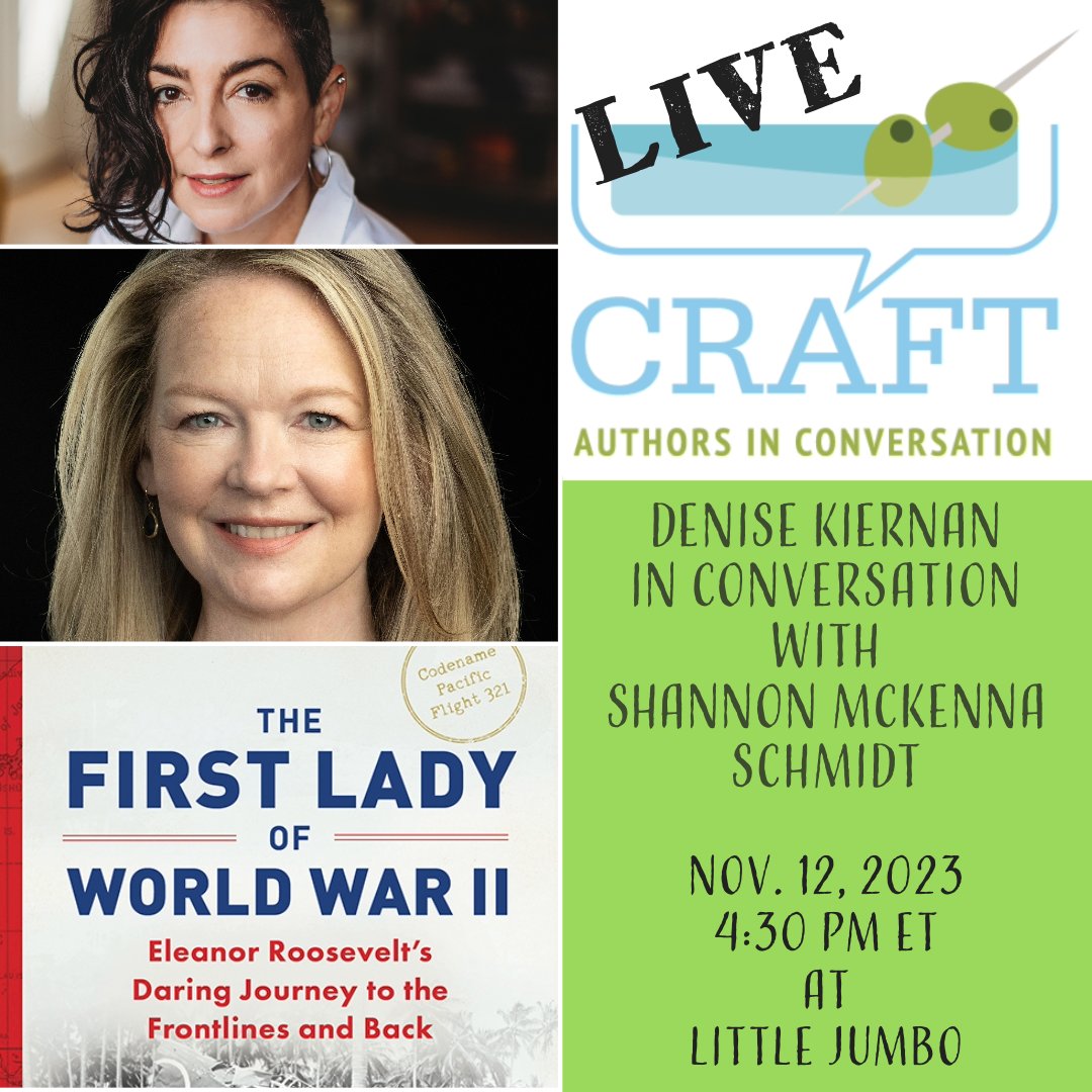 #Asheville locals! Stop by @littlejumbobar this Sun., Nov. 12, 4:30PM for CRAFT: Authors in Conversation. Shannon McKenna Schmidt joins me to discuss her book, 'The First Lady of World War II', and other writerly whatnot. Books provided by @Malaprops #avl #books #authorscommunity