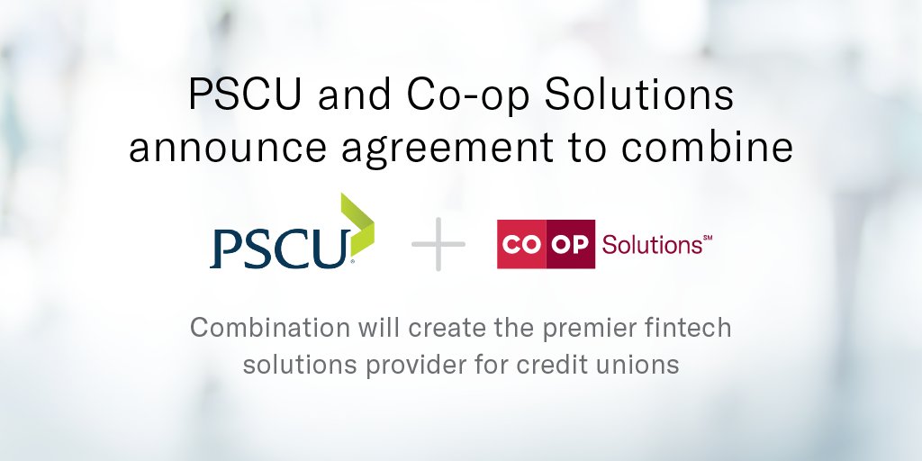 We are excited to announce that Co-op and @WeArePSCU have entered into an agreement to combine. Together, we will foster long-term success and sustainability for the credit union movement! Learn more⬇️ visit.coop/46not4