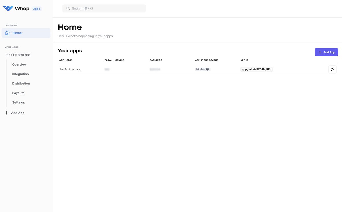 Whop Developer Portal