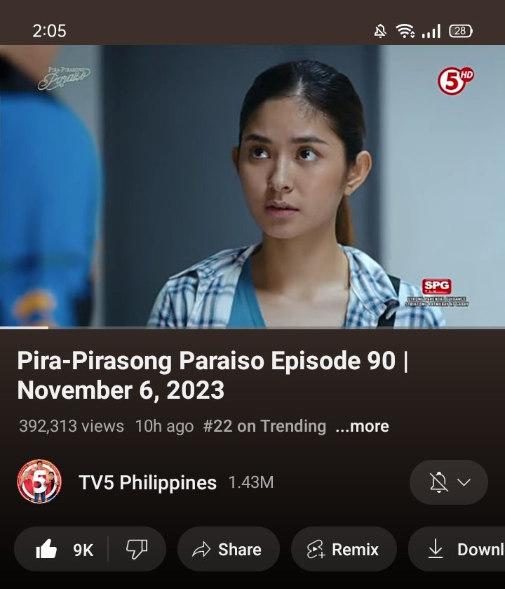 Ang lakas ng #PiraPirasongParaisoTV5 
No. 22 trending sa Youtube. Congrats! Ngaun ko p lng panoorin ang latest episode.
@TV5manila @DreamscapePH