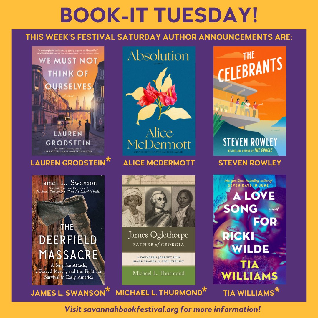 Today is the sixth &amp; final round of our Book-It Tuesday series📚

While this marks the end of our Saturday author reveals, it’s also the starting gun for your "race to read" before the 2024 Festival begins! 

Check back for author spotlights &amp; event schedules for #SBF2024 📆✨