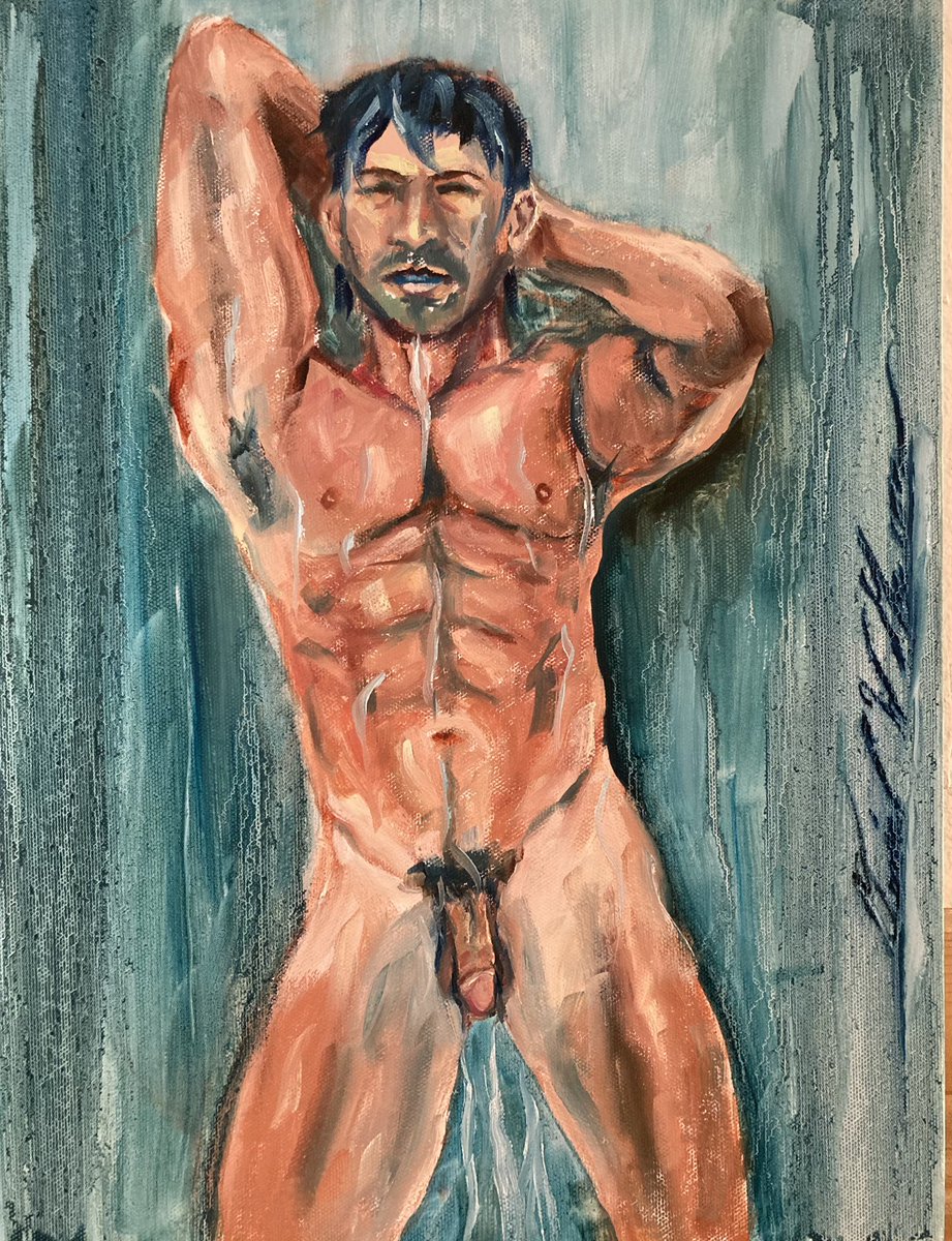 DanielWGreenArt's tweet photo. “Blue Shower”, 12” x 16”, oil on canvas, available to purchase. DM me. https://t.co/qxR8WO4dyo