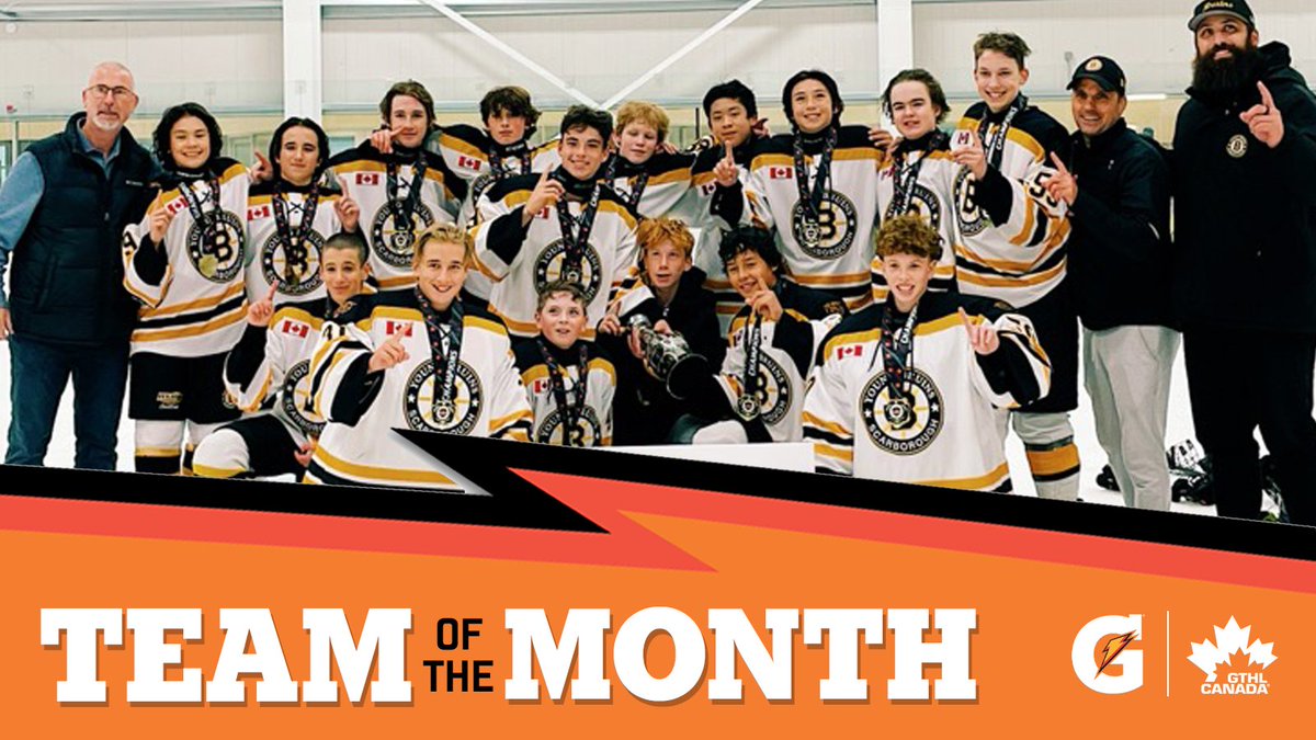 The U14 AA Scarborough Young Bruins are the #GatoradeCanada Team of the Month for October!  

Want a chance to win the Gatorade Team of the Month for November? Nominate your U14, U15, U16, U17, or U18 AAA, AA, or A team!

🔗DETAILS | bit.ly/2324GTOM

#GatoradeTOTM