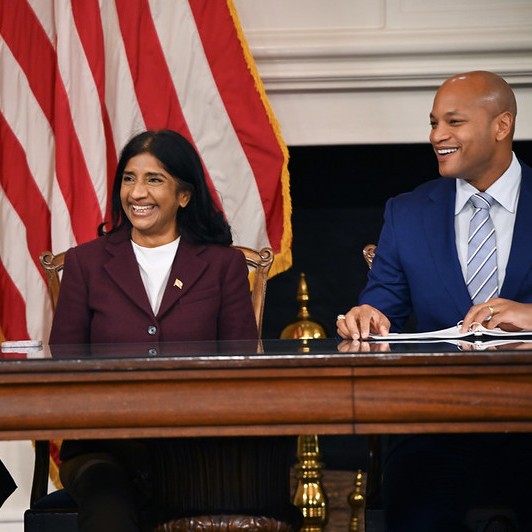 GovWesMoore's tweet photo. Happy birthday to my friend, @ltgovmiller. I couldn't ask for a better partner in this work and Maryland couldn't have a better LG. 

I speak for the whole administration when I say we are so grateful for the thoughtfulness and dedication you bring to work, each and every day. https://t.co/a1lTFLD7uh