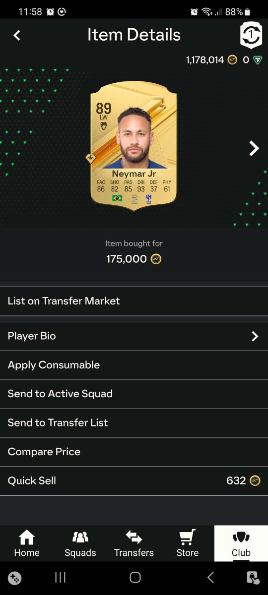 rxckydusa's tweet image. Bought on the 2nd account:
30X Neymars ~175k
Sold at 200k

PAT 450K

Gonna buy alot of cards and just lazy sell it throughout the week, made like 300-350k with it.

If you want the small list, just RT/Like and follow me so I can DM you. I'll send it to a few of you guys int he…