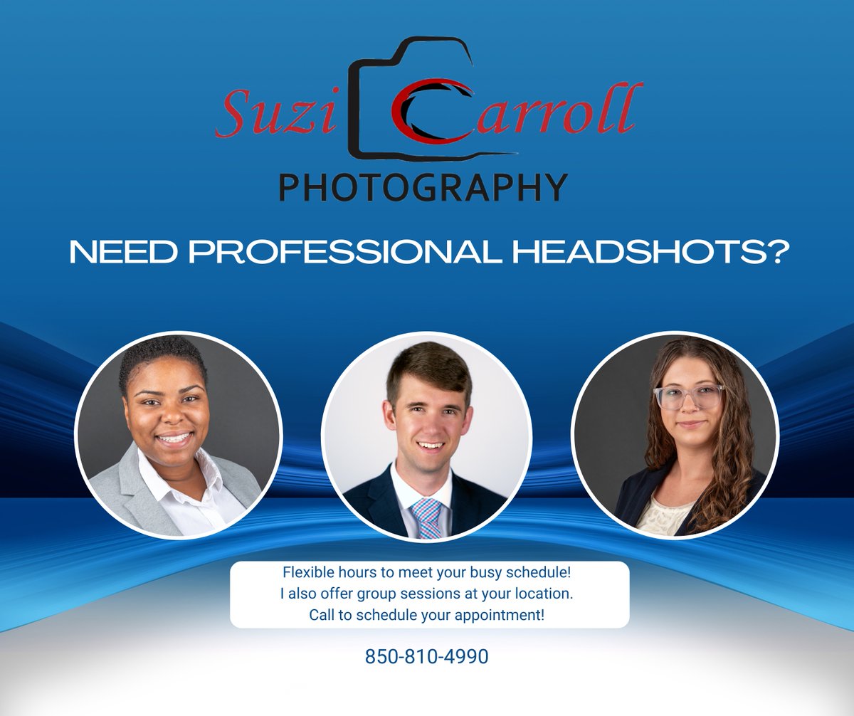 SuziQCarroll's tweet photo. Serving Crestview and surrounding Northwest Florida areas.

#professionalheadshotphotographer #professionalheadshots #personalbranding #crestviewfloridaphotographer #northwestfloridaphotographer https://t.co/j4wwdbws1M