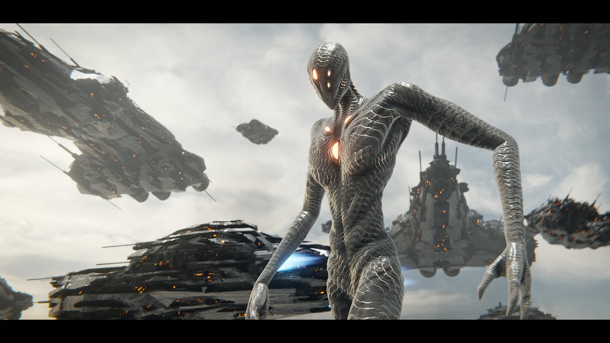 Hi everyone, this is my short CGI scene with my Alien God Entity 3D model and Spaceship Generator geometry nodes.  This scene was rendered by Eevee real-time render engine in Blender 3.6. Hope you enjoy the video :D
youtu.be/Hfx3jbPWSLU