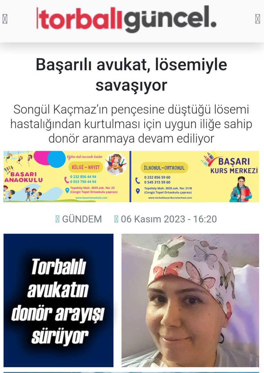 Başarılı genç avukat için dönör aranıyor , duyarlı olalım ve uygun olanlar yardımcı olsun  
Son zamanlarda kanser ,kalp krizi ,pıhtı atması ve özellikle lösemi çok fazla arttığını görüyoruz, biz nedenini biliyoruz  peki sizce neden artmış olabilir 
Ayrıca acil şifalar diliyoruz.