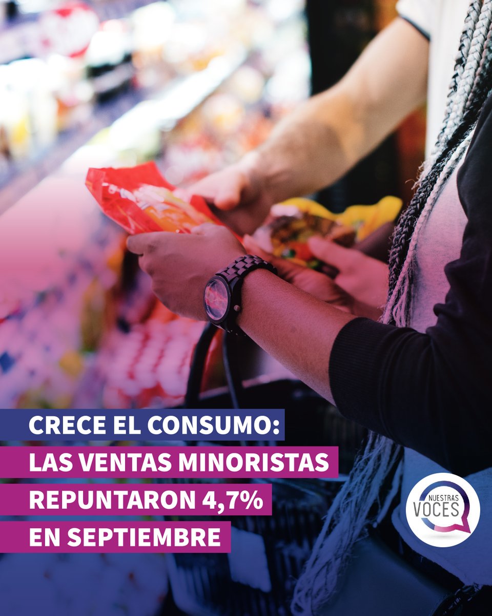 Las ventas minoristas registraron un incremento de 4,7% en octubre, respecto del mes anterior, según datos de la CAME @redcame . El Día de la Madre y las elecciones 2023, entre los factores para el crecimiento del consumo. #Consumo #argentina2023