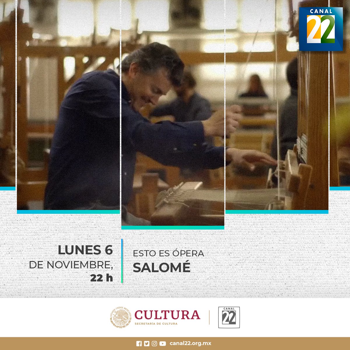 Canal22's tweet image. Esta noche disfruta #EstoEsÓpera, en esta emisión Ramón Gener ofrece un viaje hasta los orígenes de la ópera “Salomé”, de  Richard Strauss, uno de los más grandes creadores de la ópera alemana moderna.

🕐Hoy, 22:00 h