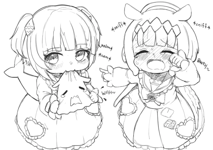 Ina baby pillow-chan has been taken by Gura baby

#gawrt 
 #inART 