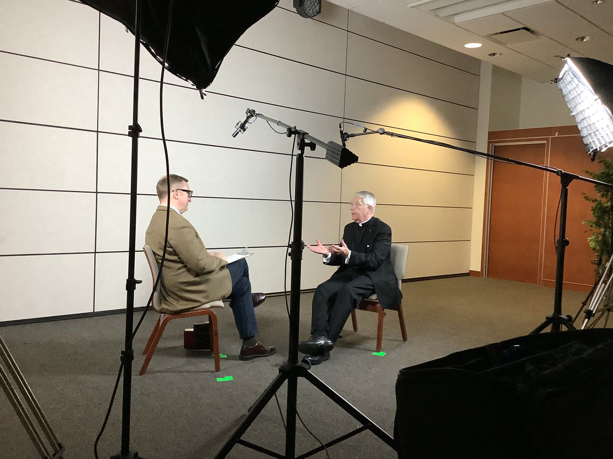 DaultRadio's tweet photo. I’m glad to be at @ChicagoCTU today to film an important conversation about the legacy of #CardinalBernardin and the #ConsistentEthicOfLife, with @stevenpmillies and Fr. Mike Place. @bernardincenter @archchicago https://t.co/8TDcPDKMu1