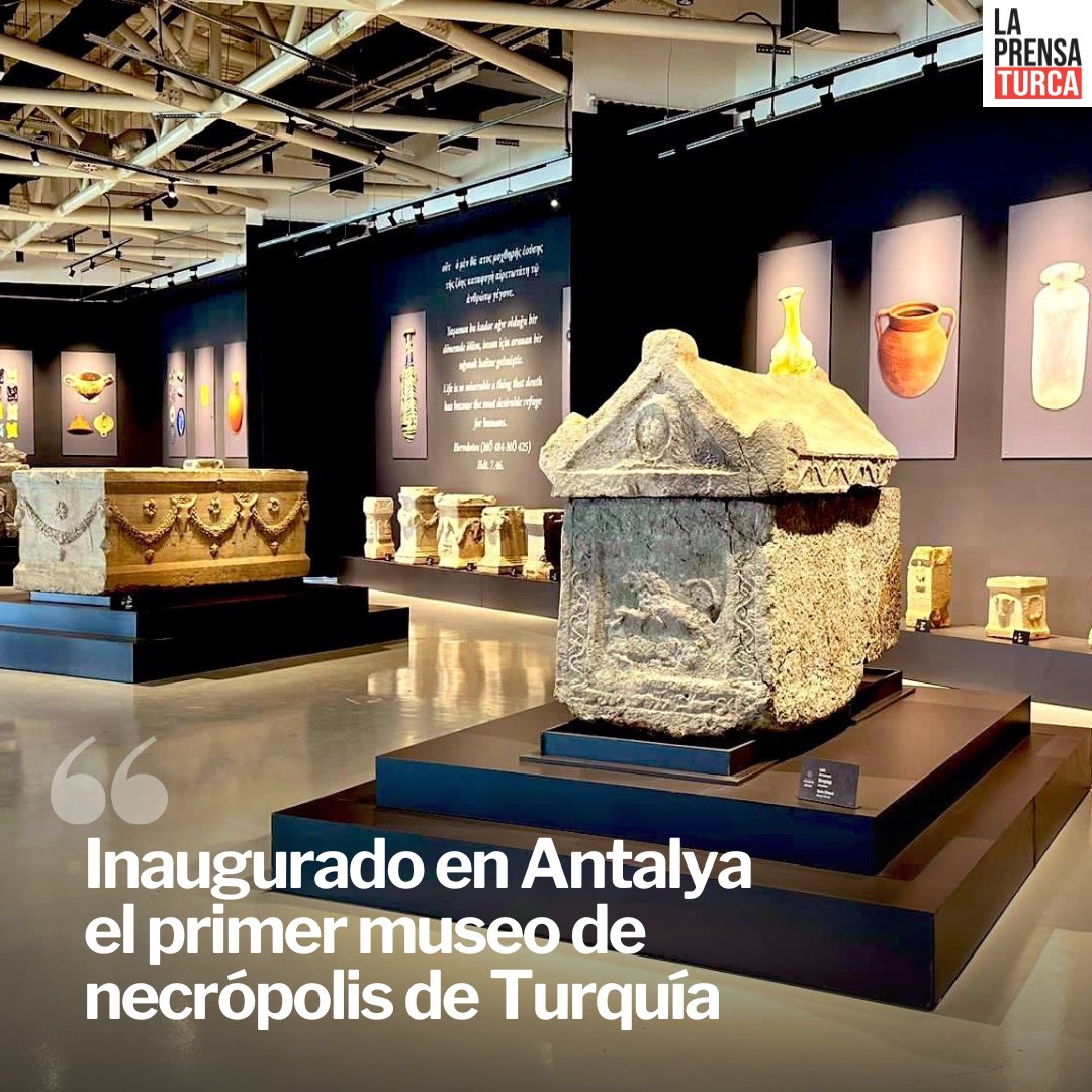 laprensaturca's tweet photo. El ministro de Cultura y Turismo, Mehmet Nuri Ersoy, declaró que el Museo de la Necrópolis de Antalya es el primero de Turquía, y dijo que se encontraron 866 tumbas durante las excavaciones de rescate que comenzaron en 2008. https://t.co/J9BHzr4Ql7 https://t.co/TUUhKdBiTP