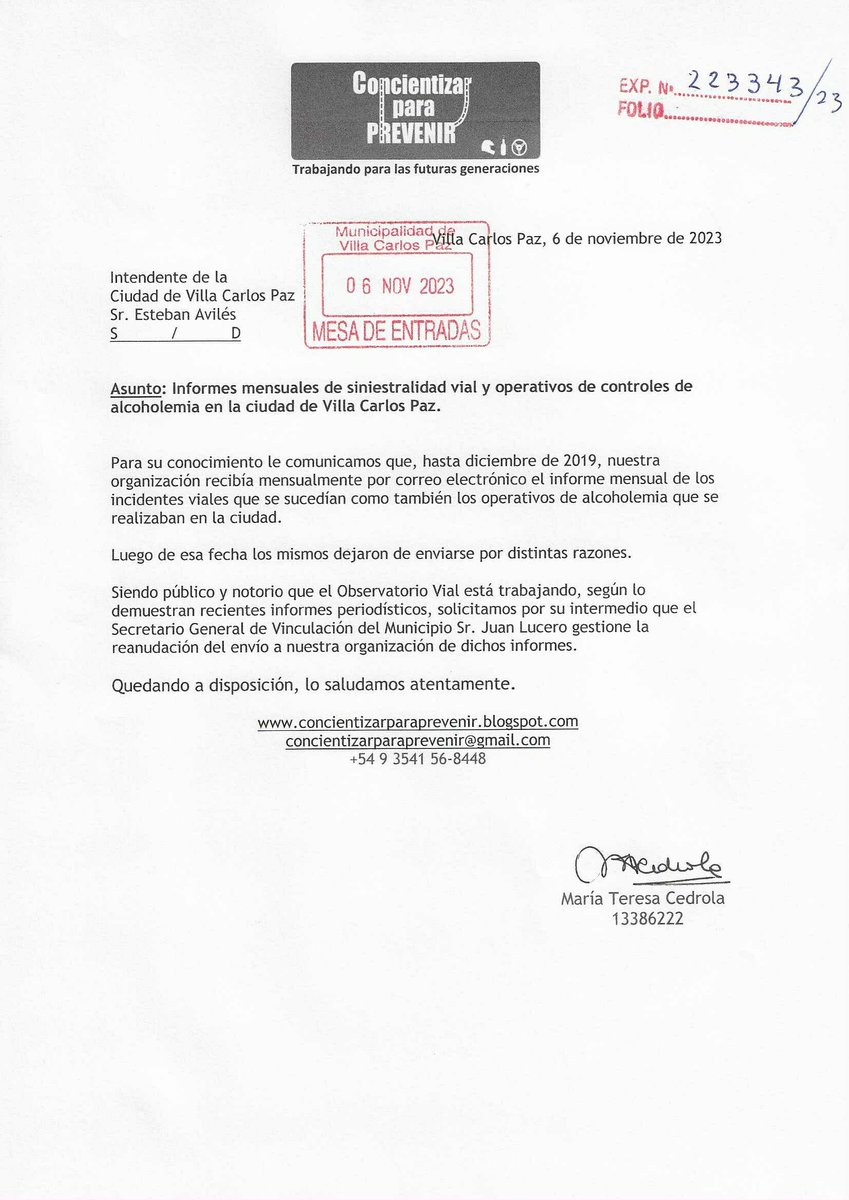 ConcientizarPP's tweet image. #CPP2023 Gacetilla de Prensa N° 11
Se comunica que con fecha 6 de noviembre de 2023 la organización envió las notas que se adjuntan.