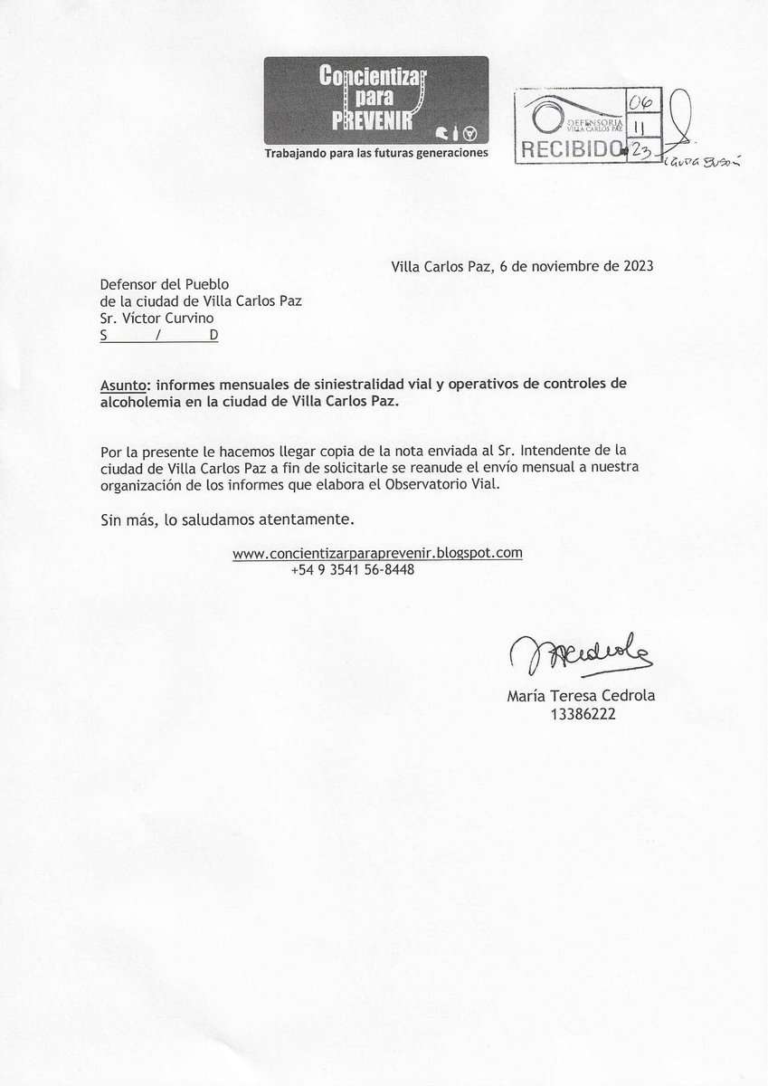 ConcientizarPP's tweet image. #CPP2023 Gacetilla de Prensa N° 11
Se comunica que con fecha 6 de noviembre de 2023 la organización envió las notas que se adjuntan.