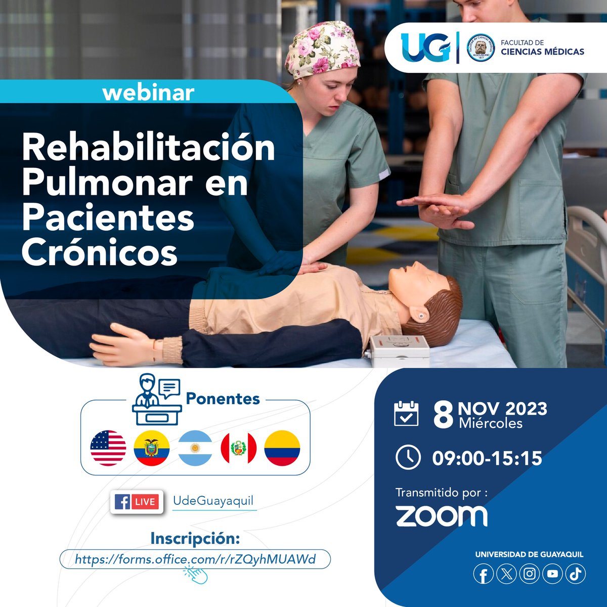 bienestarug's tweet photo. #WebinarUG Rehabilitación Pulmonar en pacientes crónicos
Participa del programa académico que abordará una tematiza importante para casos de atención médica importante para pacientes crónicos.

Inscríbete: https://t.co/fiBZZsVMNB https://t.co/puRwVhTHQK