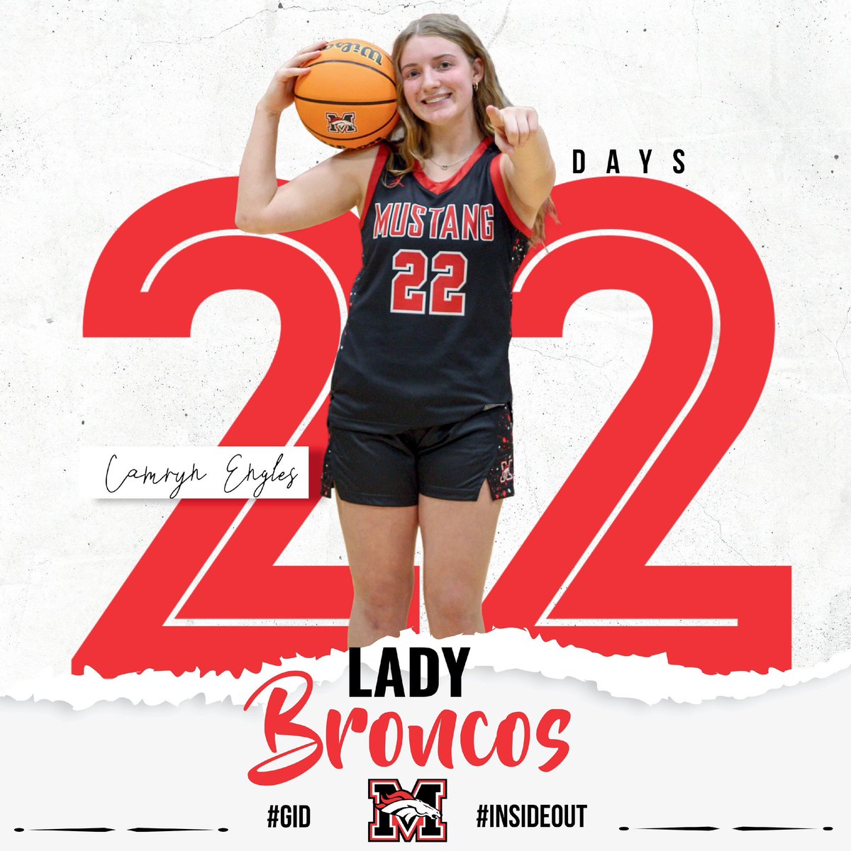 MustangWBB's tweet photo. The countdown is on! 22 days until tip off!! #GID #InsideOut 

@MHSBroncoSports @MHS_Broncos 
@MustangReview @MHSBroncosVoice https://t.co/GKmKBM3AGe