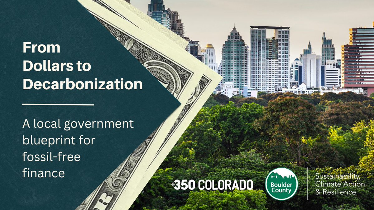 OUT TODAY!! The new “Dollars to Decarbonization” toolkit offers an easy-to-understand fossil fuel divestment blueprint for local governments to decarbonize their finances - check it out at: ➡ bouldercounty.gov/climate/divest…