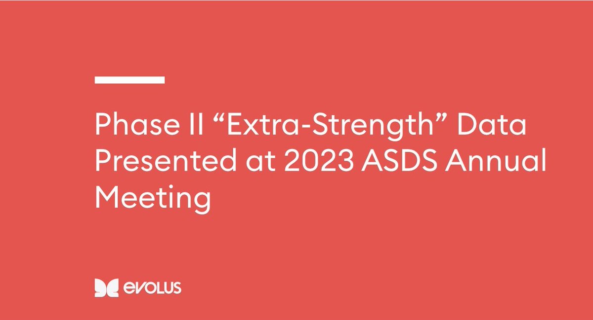 EvolusAesthetic's tweet photo. Big news! We announced our phase II clinical study results evaluating the safety, efficacy and duration of effect for the “extra-strength” formulation of our neurotoxin product at the 2023 @ASDSSkinMD Annual Meeting.

Read more: https://t.co/E8Ou5y6sKu

#ASDS2023 https://t.co/E6NMUKcFLo