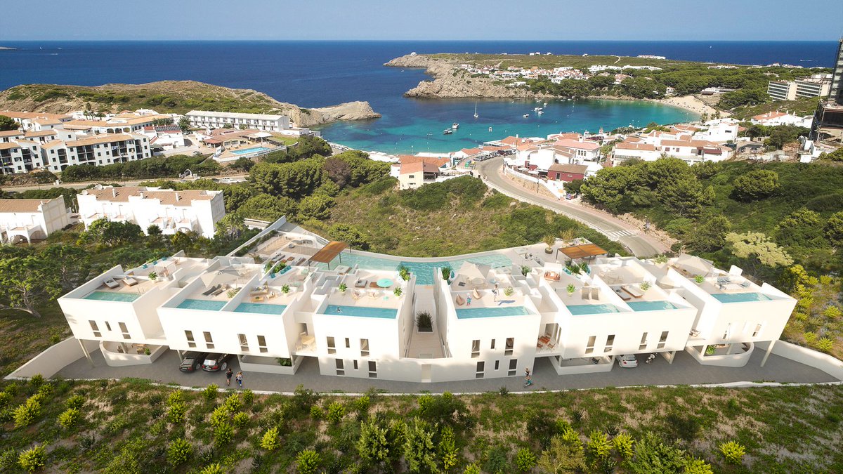 squisit's tweet image. New construction residential complex with views of the Mediterranean in Es Mercadal - #Menorca - #Baleares
Sizes vary from 80 to 234 m2, with 1, 2 or 3 bedrooms and spacious terraces between 100 and 260 m2. Prices range from 350.000 euros on the ground floor to 750,000 euros