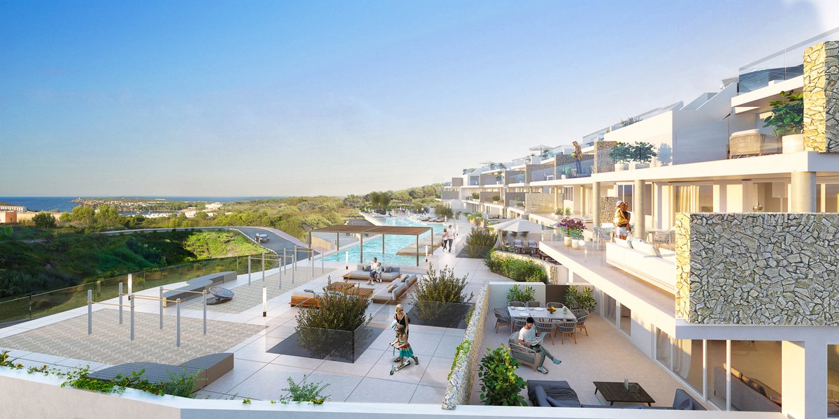 squisit's tweet image. New construction residential complex with views of the Mediterranean in Es Mercadal - #Menorca - #Baleares
Sizes vary from 80 to 234 m2, with 1, 2 or 3 bedrooms and spacious terraces between 100 and 260 m2. Prices range from 350.000 euros on the ground floor to 750,000 euros