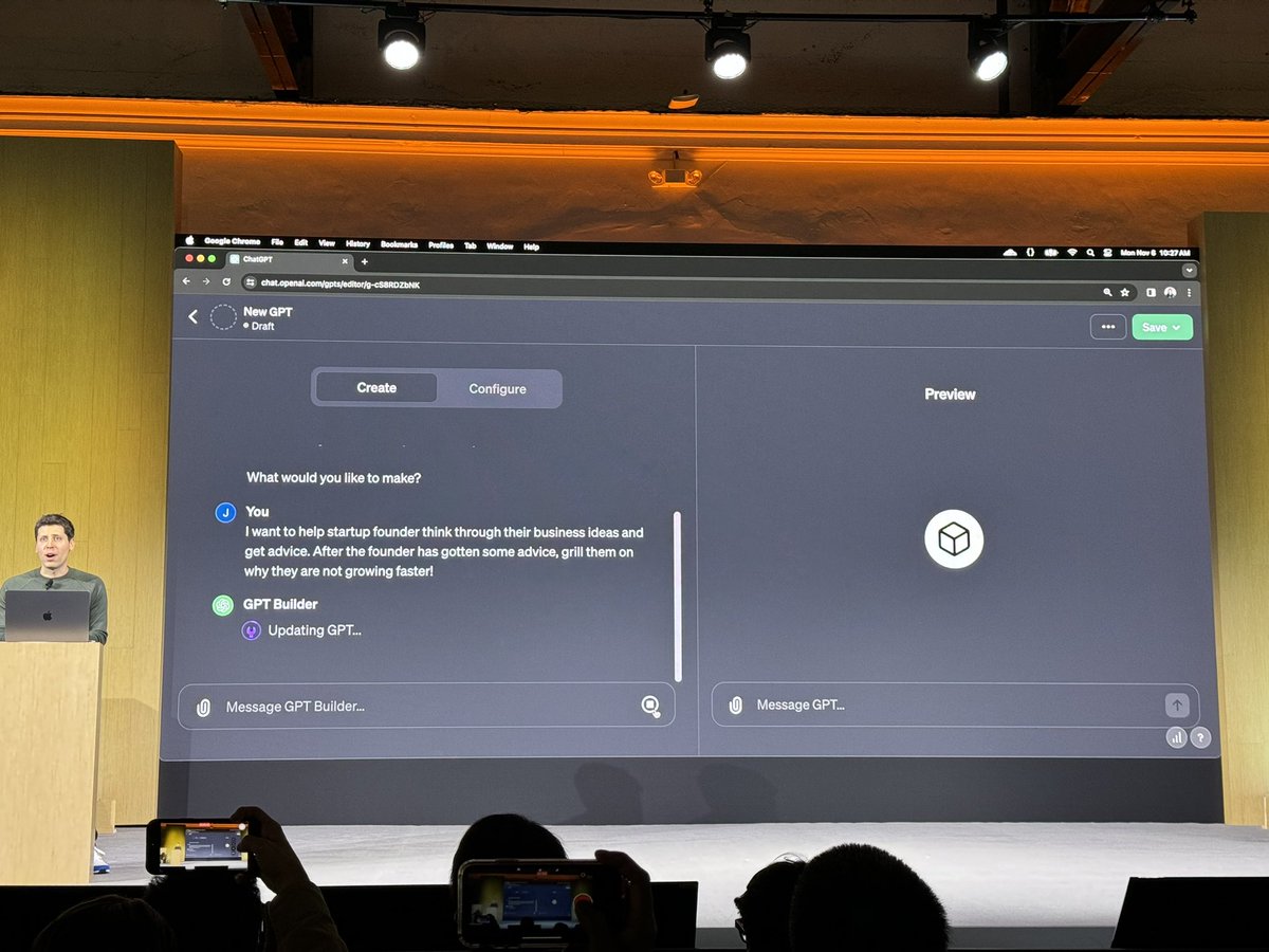 DrJimFan's tweet image. And the leaks were right ;)
Users can program agents by a casual dialogue, and GPT asks clarification questions. The agent can use all kinds of plugins, browser, local files, code interpreter.