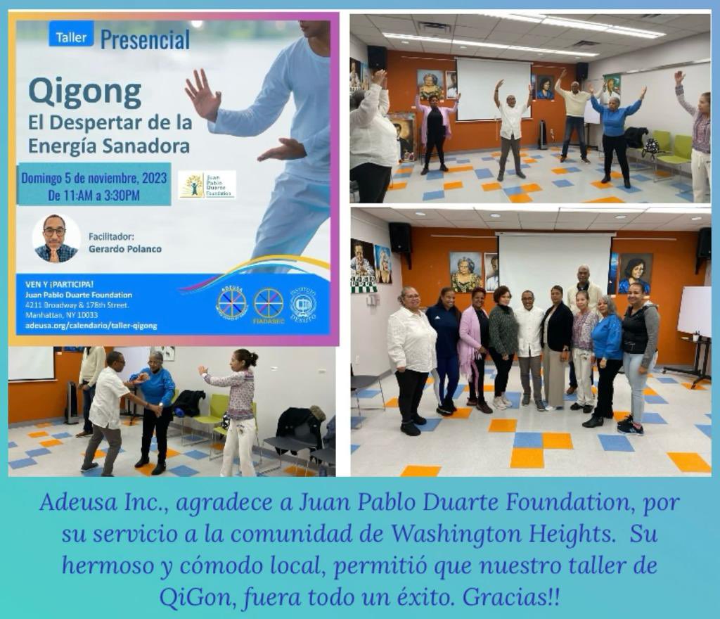 JPDFoundation's tweet photo. JPD Community Space was delighted to host the Qigong section by Adeusa NY this Sunday. 

Qigong it’s a mind-body-spirit practice that improves one's mental and physical health.

We hope your week's off to a good start as well! https://t.co/BHdeKt4DRS