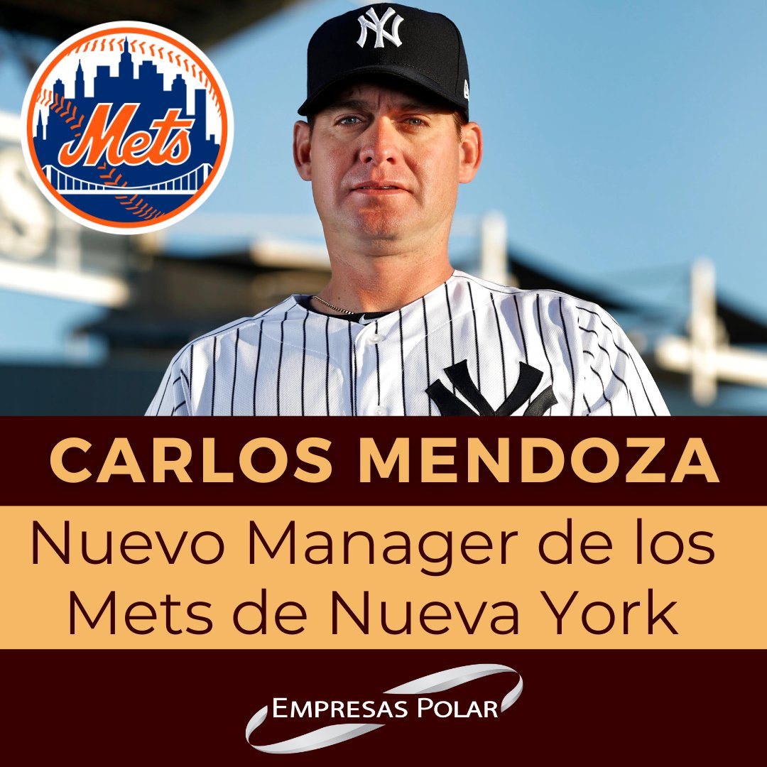SportsVene's tweet photo. #MLB ¡Tendremos a un manager venezolano en las Grandes Ligas nuevamente🙌🏽!

Carlos Mendoza🇻🇪 es el escogido por la gerencia de los Mets de Nueva York⚾ para tomar las riendas del equipo a partir de la temporada 2024, según reportó Jon Heyman, del NY Post.

#Mets https://t.co/GxAp0dbDws