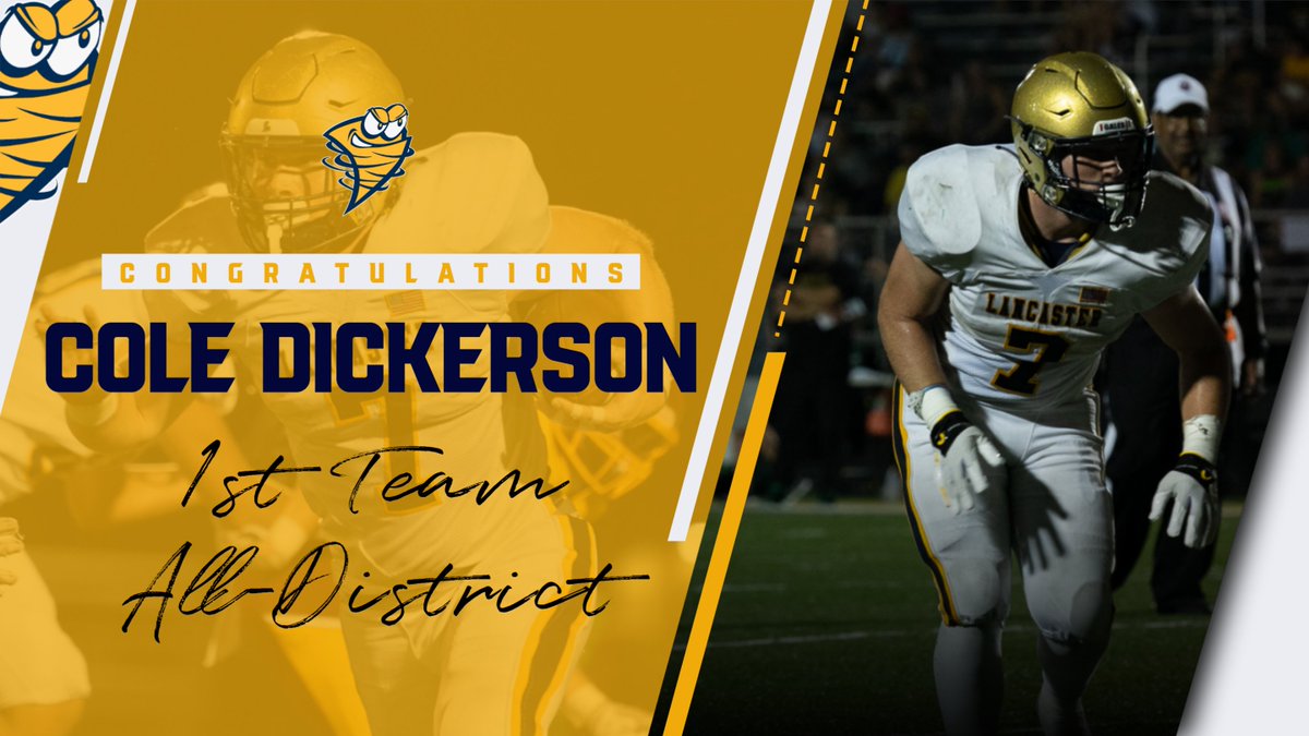 Lancaster Golden Gales Football (@galepride) on Twitter photo Congratulations Cole Dickerson for being awarded
1st Team All-District
 
#defendfulton Congratulations Cole Dickerson for being awarded
1st Team All-District
 
#defendfulton