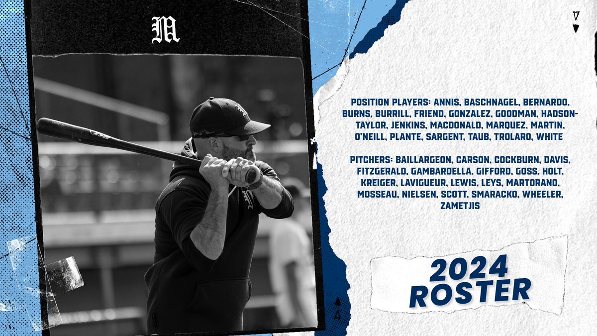 MaineBaseball's tweet photo. Introducing your 2024 Maine Baseball Roster ⚾️

📝: https://t.co/10kUfog1KD

#blackbearnation | #wineverything https://t.co/nm88zTSYom