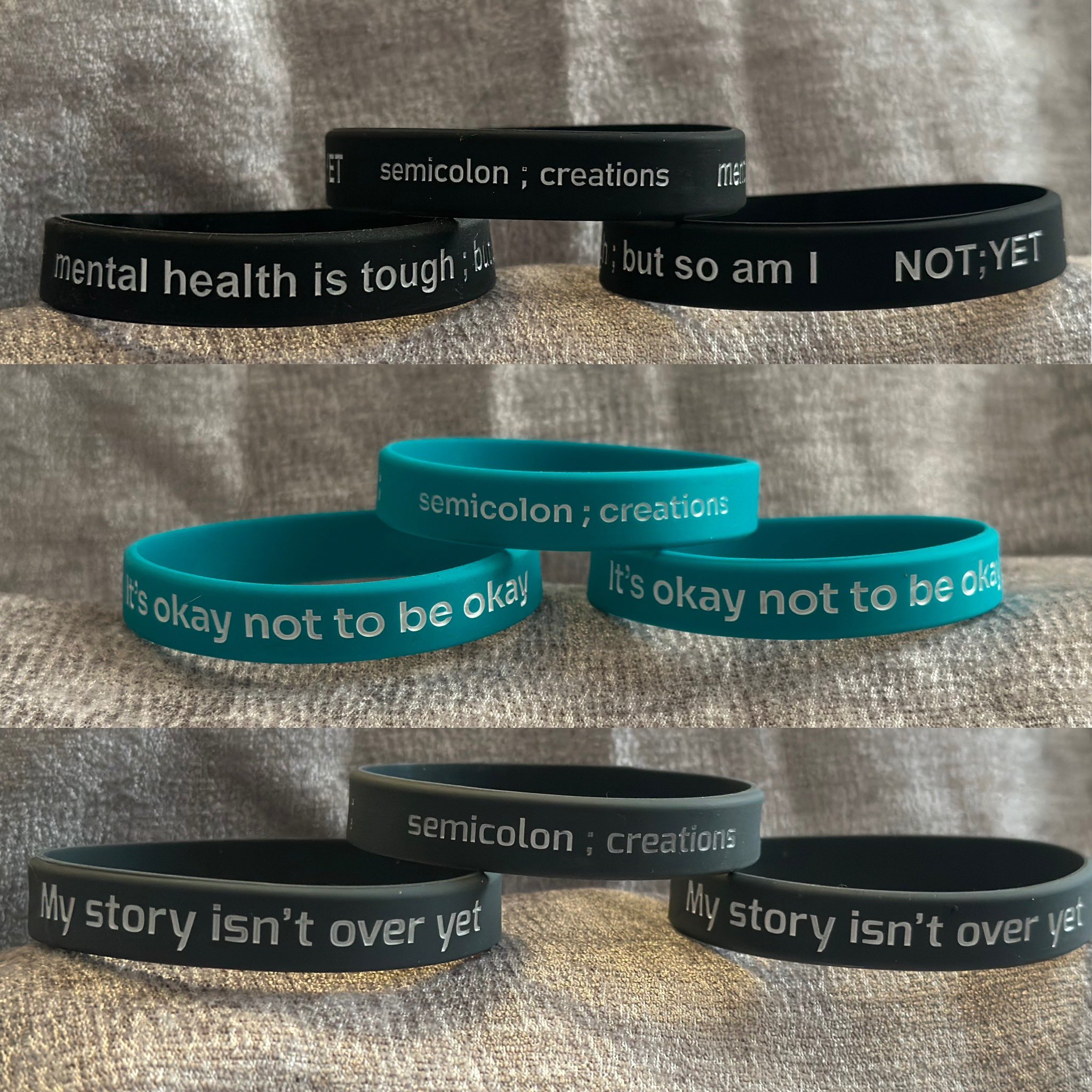 Semicolon hotsell silicone bracelet