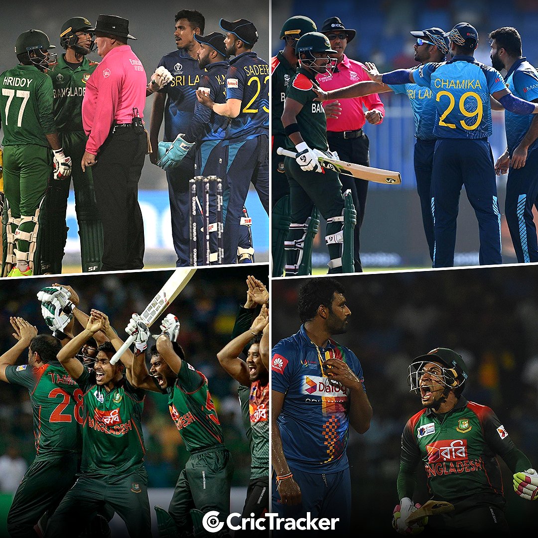 Cricketracker's tweet photo. Sri Lanka-Bangladesh rivalry heating up more day by day.🥵 https://t.co/sizk0x3coR