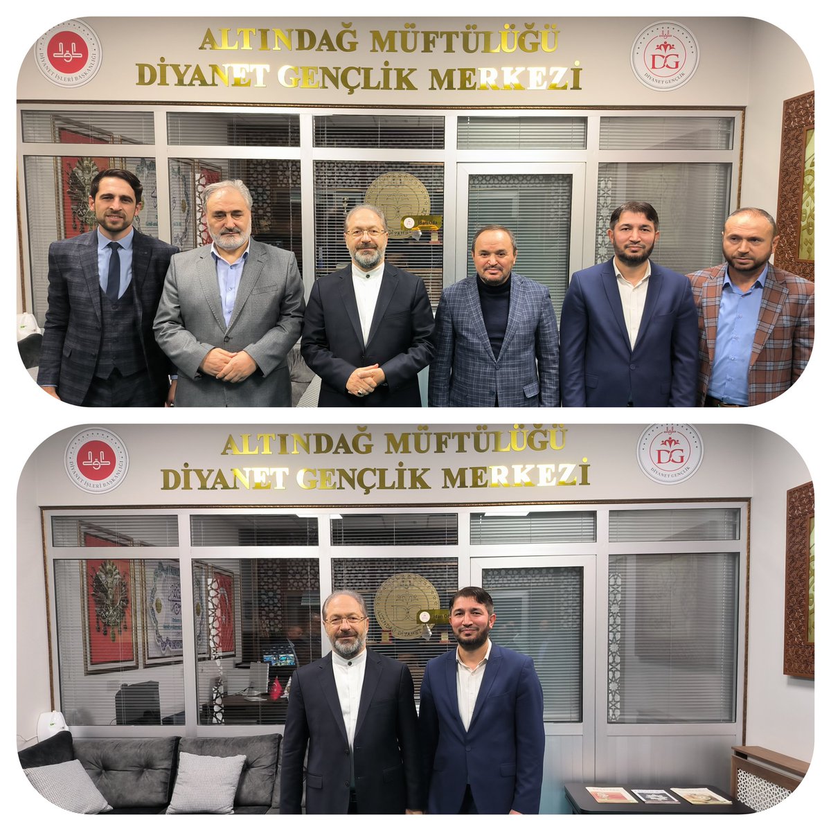 CelebiDKV's tweet photo. Diyanet İşleri Başkanımız  Prof. Dr. Ali ERBAŞ, Ankara Müftümüz Dr. Hasan ÇINAR ve Altındağ Müftümüz Orhan ÖRNEK,  
Altındağ Müftülüğü Necip Fazıl Kısakürek Diyanet Gençlik Merkezimizi ziyaret ettiler.
#DiyanetİşleriBaşkanlığı
#AnkaraMüftülüğü
#AltındağMüftülüğü
#DibGenç https://t.co/jOaIp02VfX