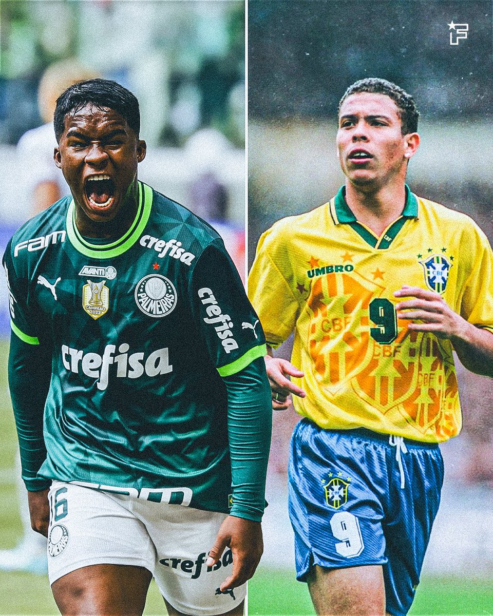 footmercato's tweet photo. À l'âge de 17 ans, Endrick 🇧🇷 est appelé pour la première fois avec la sélection brésilienne !  

Le futur joueur du Real Madrid est le plus jeune joueur de l'histoire à être appelé avec les Auriverdes... depuis Ronaldo en mars 1994. Le 'fenómeno' était alors âgé aussi de 17 ans !