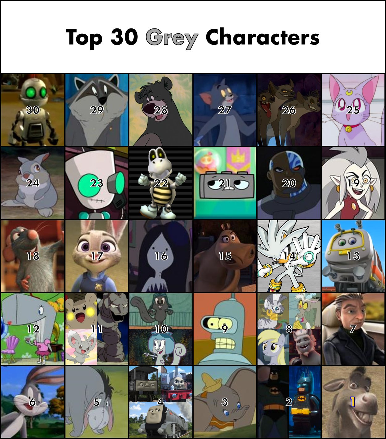 Grey online cartoon characters