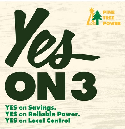 When you vote today, don't forget to vote YES on Question 3! Its time for Maine to have local control of our power company...and vote out CMP & Versant. #YesOn3 #PineTreePower