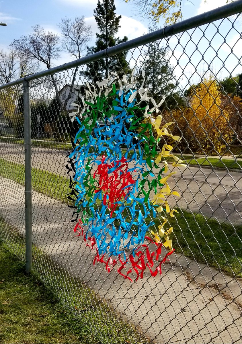esmp_RETSD's tweet photo. Our Eco-Justice Team created beautiful ribbon art featuring an earth with a heart in the middle surrounded by the Medicine Wheel. We hope to inspire our community with a spirit of belonging, generosity, independence, and mastery as we take care of Mother Earth and each other. https://t.co/J1iMWhxIOo