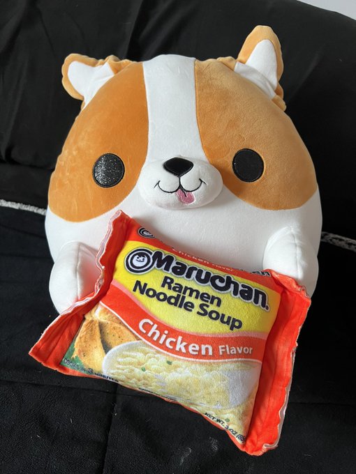 Sometimes you need to treat yourself   Sometimes the treat is a corgi squishmellow holding a bag of ramen