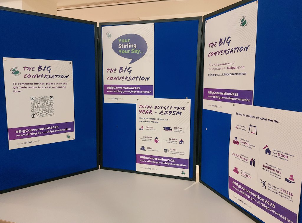 StirlingCouncil's tweet photo. ๐ฌ Thanks to everyone who has come along to our Big Conversation drop-in event @McLarenHigh.
We'll be here until 7.30pm for anyone who wants to drop by and chat to our services.
More info: https://t.co/m1Yiwl1AZf
#BigConversation2425 https://t.co/yJX9HF3cdw