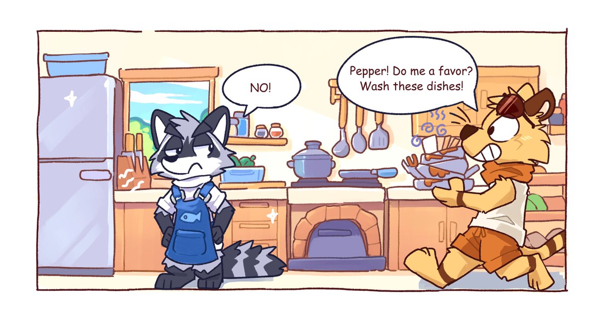 NormeyGames's tweet photo. 🍽🧼🫲🦝 https://t.co/8RTsMRN5YY