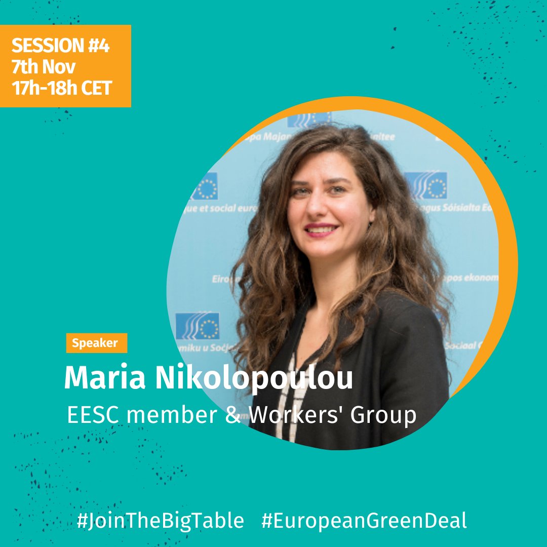 Maria Nikolopoulou 🇪🇸, Member of @EU_EESC & @WorkersEESC 

@MariaNikolo is a member of the Trade Union Confederation of Workers' Commissions @CCOO; President of the Association for the Development of #TimeBanks; EESC member; Workers' Group (Group II); NAT Vice-President.
#SDG8