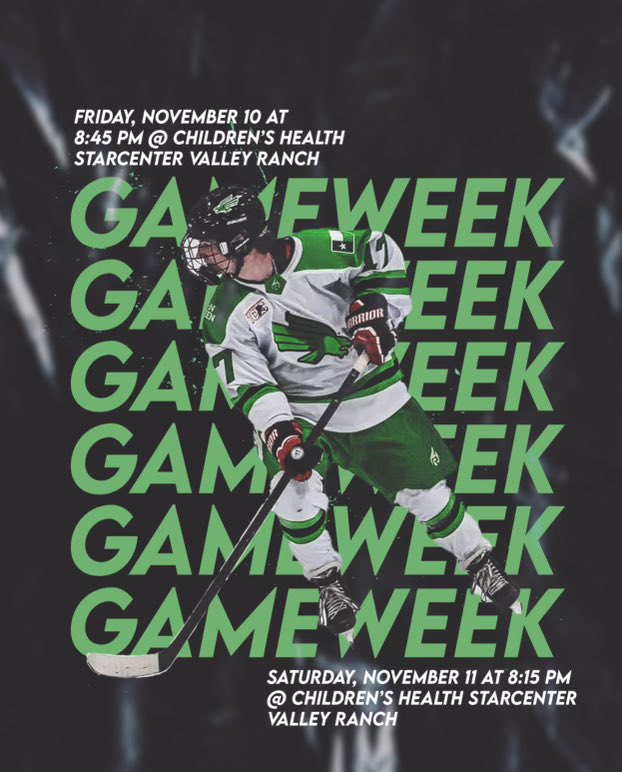 meangreenhc's tweet photo. GAMEWEEK!

The Mean Green play their last games for the month of November, as the Bears of Baylor University are in town!

🎟️ - Free Admission 
🎥 - Free streaming on @bdehockey 

#GMG | #UNTHockey https://t.co/bUfeR2JFYF