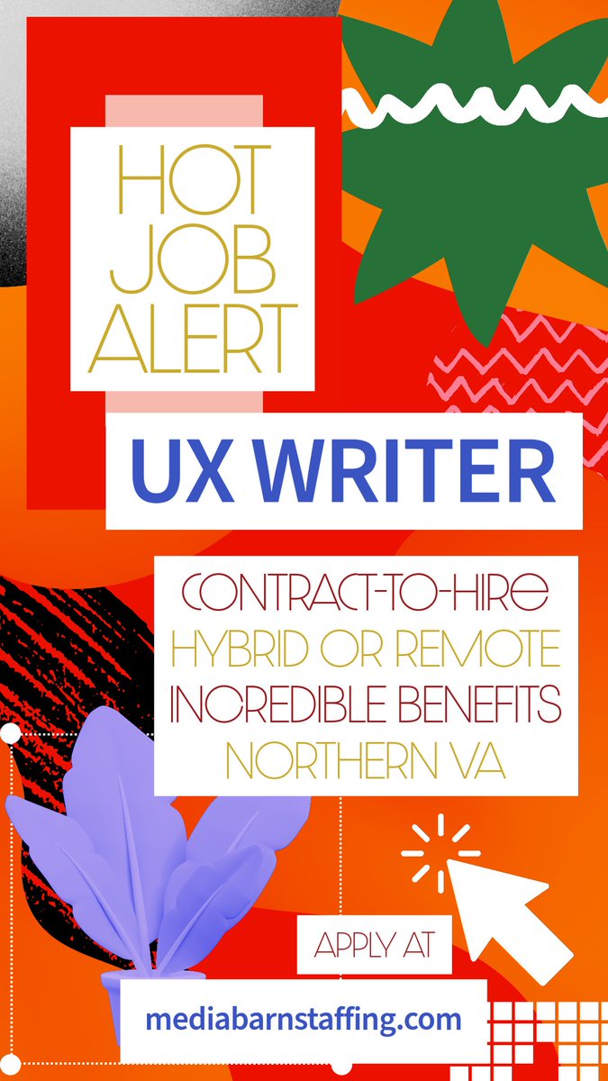mediabarn's tweet photo. HOT JOB ALERT! Tag a friend or submit your resume at https://t.co/7AYg01rrpO.

#hiring #job #uxjobs #career #dcjobs https://t.co/kJLxSpi5NW