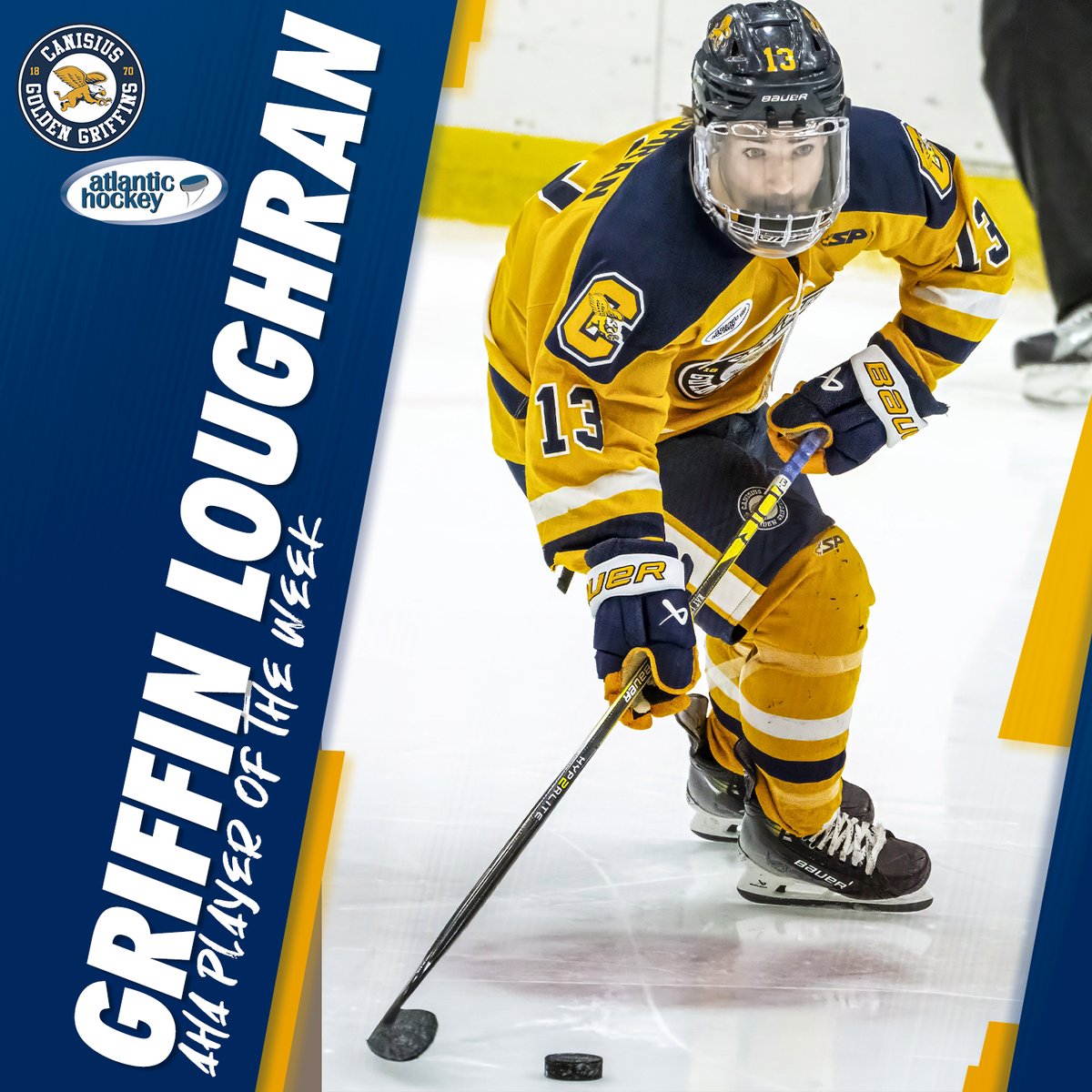 GriffsHockey's tweet photo. Not 1️⃣, but 2️⃣ @Atlantic_Hockey weekly award winners!
Congratulations to both Griffin and Matteo!
📰 - https://t.co/u8vQnDNU3N
#Griffs https://t.co/jc8SCPMxgW