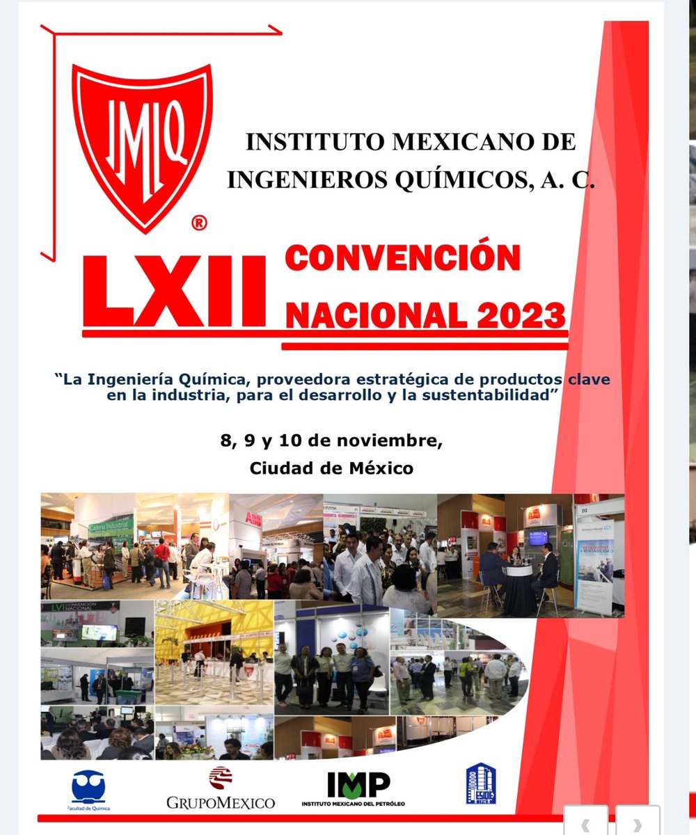 Sí no se han inscrito!, los invito a que se registren a las LXII Convención Nacional del IMIQ que se llevará a cabo en las instalaciones del IMP!